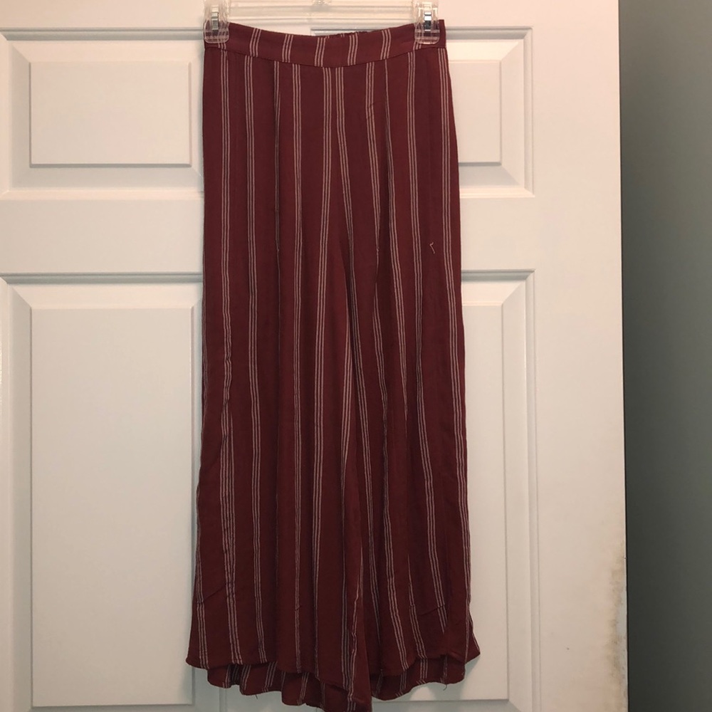 red and silver stripe palazzo pant